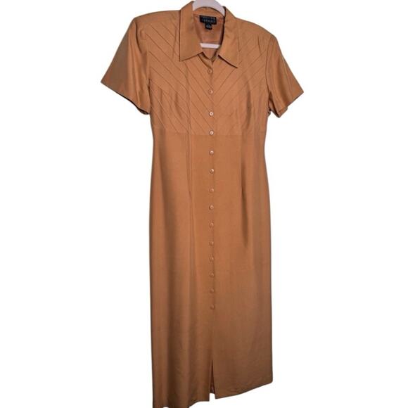 Spenser Jeremy Brown VTG 100% Silk Maxi Dress Size 14 - Picture 3 of 8